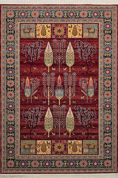 فرش 700 شانه ستاره کویر یزد نقشه N184 لاکی