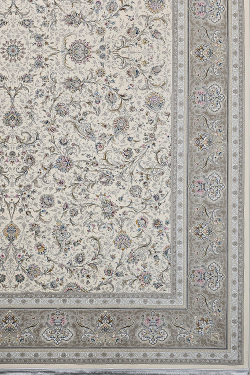 نمای کلی فرش زارا کرم با ضخامت بالا