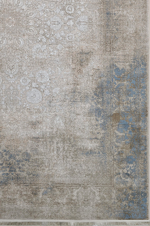 نمای کلی فرش پتینه طوسی آوات با طراحی مدرن