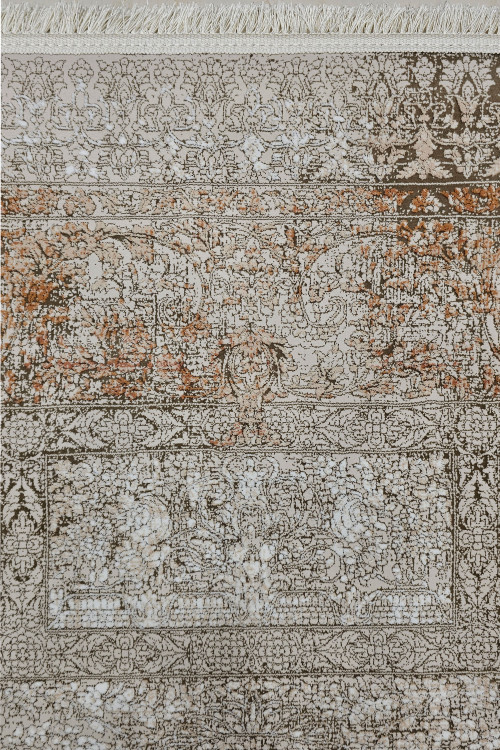 فرش پتینه با طیف رنگ خنثی در فضای نشیمن