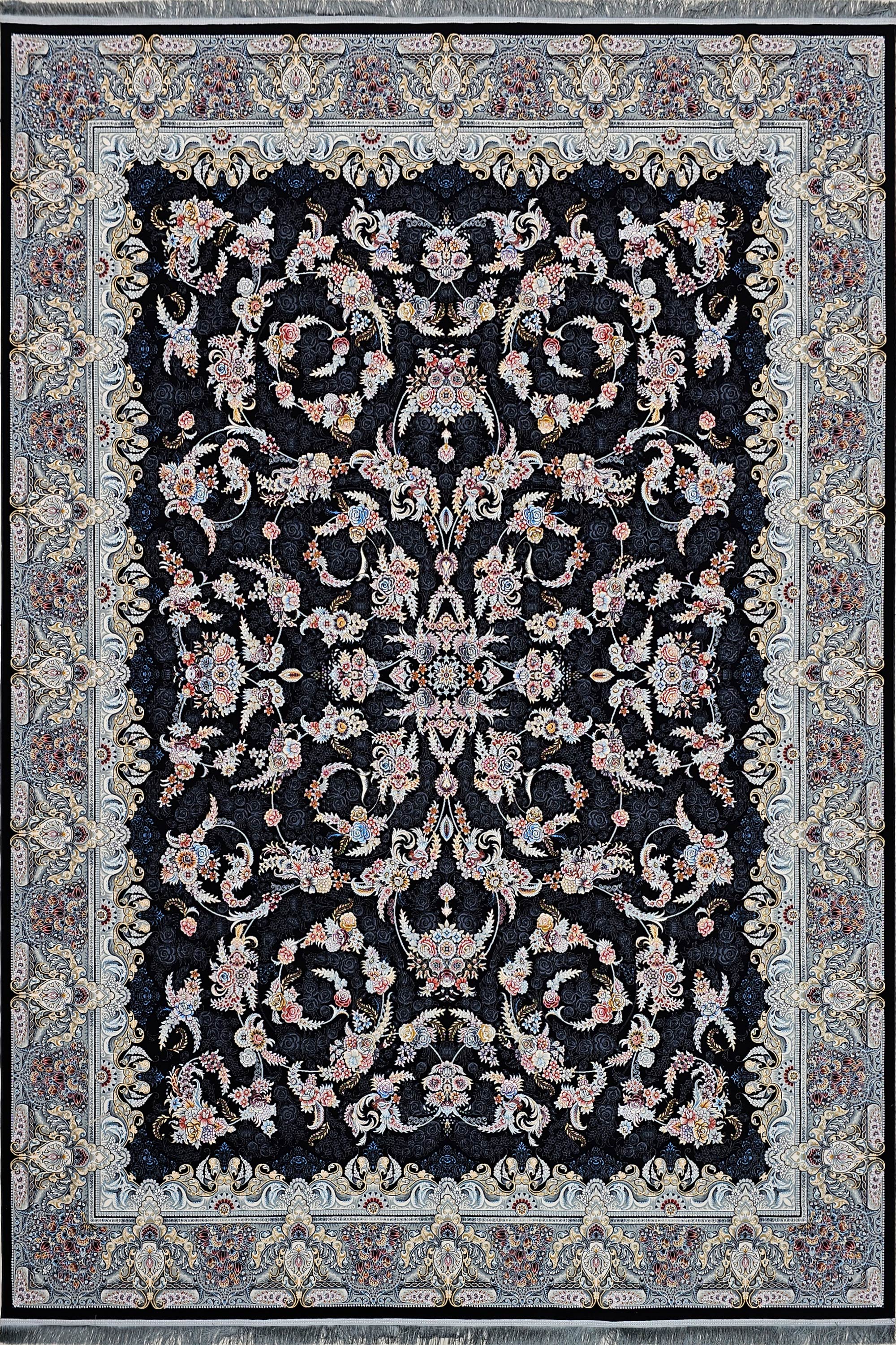 فرش ستایش 700 شانه نقشه آترین سرمه‌ای کد 172