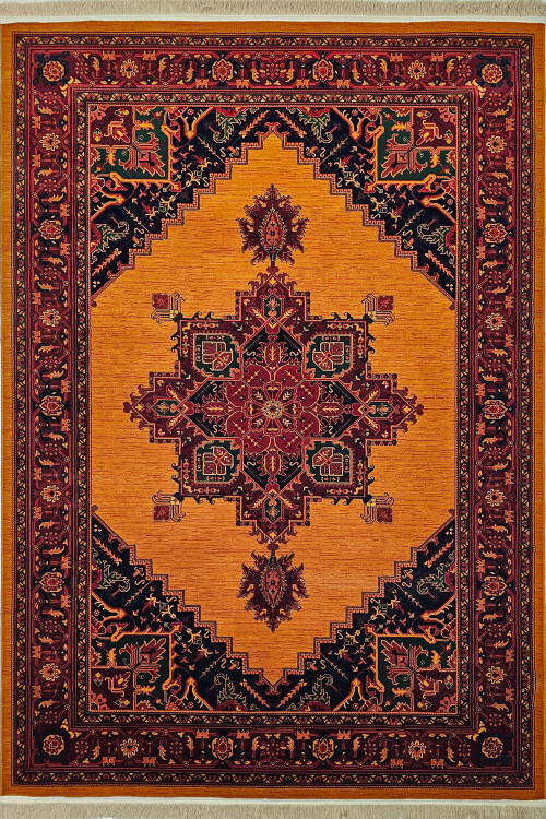 «فرش 700 شانه مرینوس طرح بلوچی کد 708 دارچینی اکریلیک»