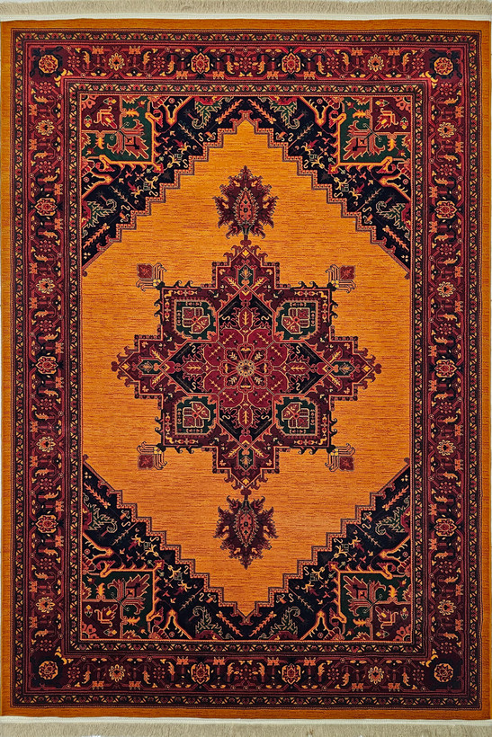 «فرش 700 شانه مرینوس طرح بلوچی کد 708 دارچینی اکریلیک»