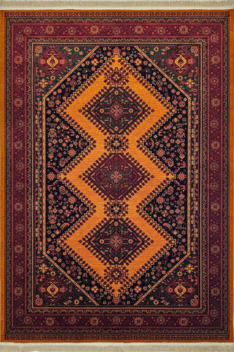 «فرش 700 شانه مرینوس طرح یلمه کد 719 دارچینی 100 درصد اکریلیک»