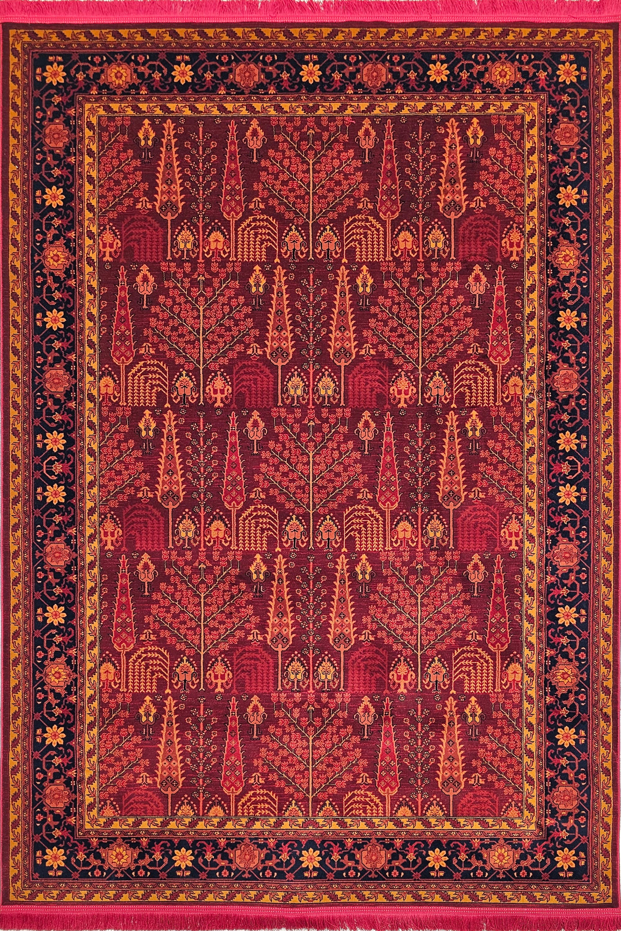 فرش طرح قشقایی مرینوس بافت کد2815 روناسی 700 شانه 100%اکریلیک