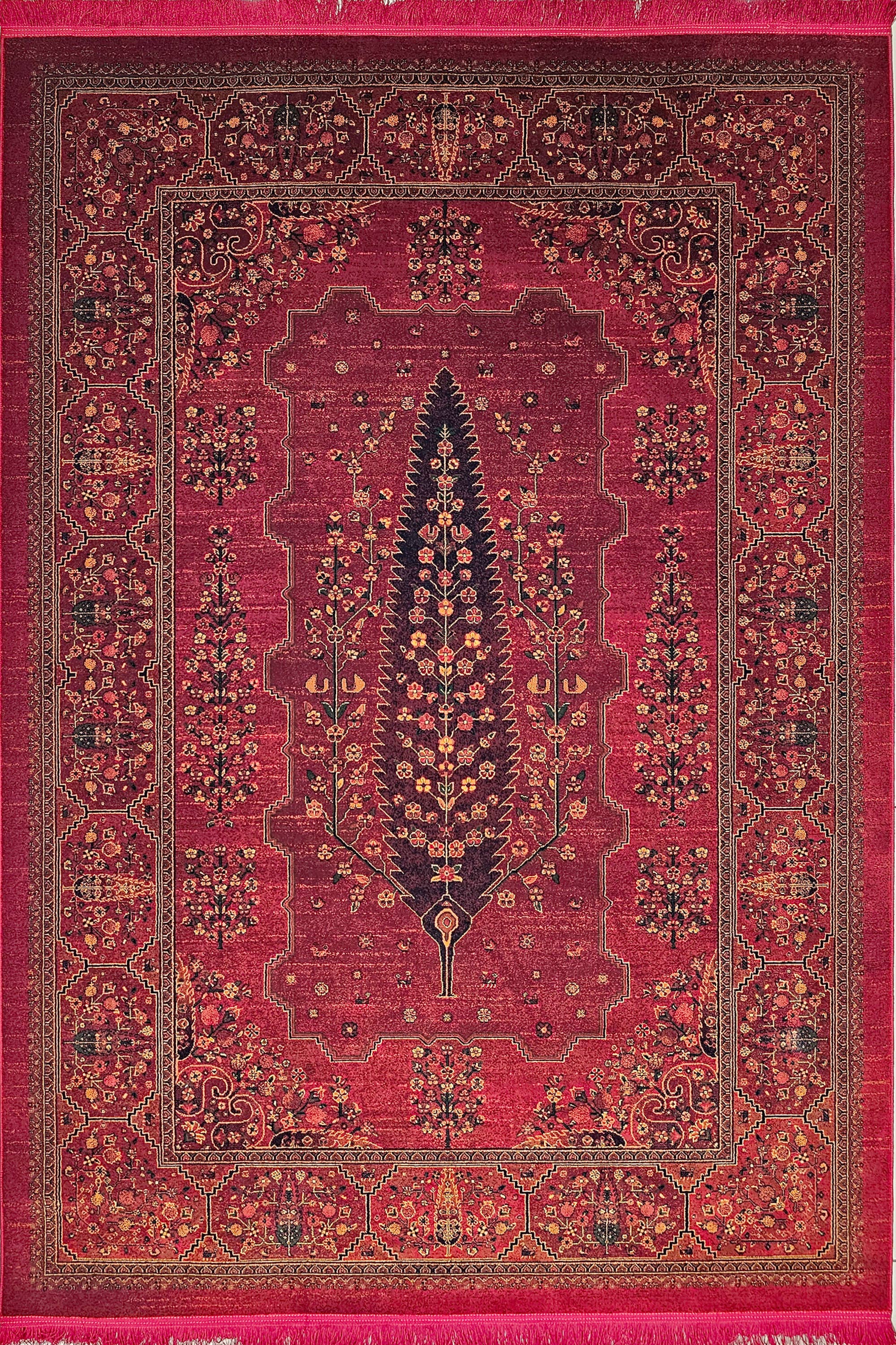 فرش طرح قشقایی مرینوس بافت کد7236 روناسی 700 شانه 100%اکریلیک