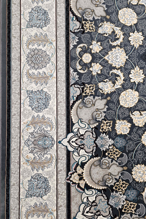 فرش ماشینی رنگ دودی 700 شانه Jam – لبه فرش و گوشه