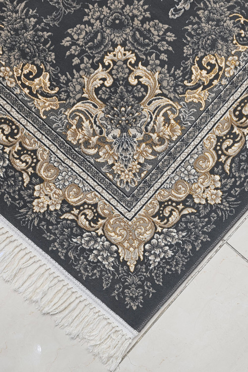 «فرش ماشینی جم طرح مهتاب دودی 700 شانه 2550 ضخیم»