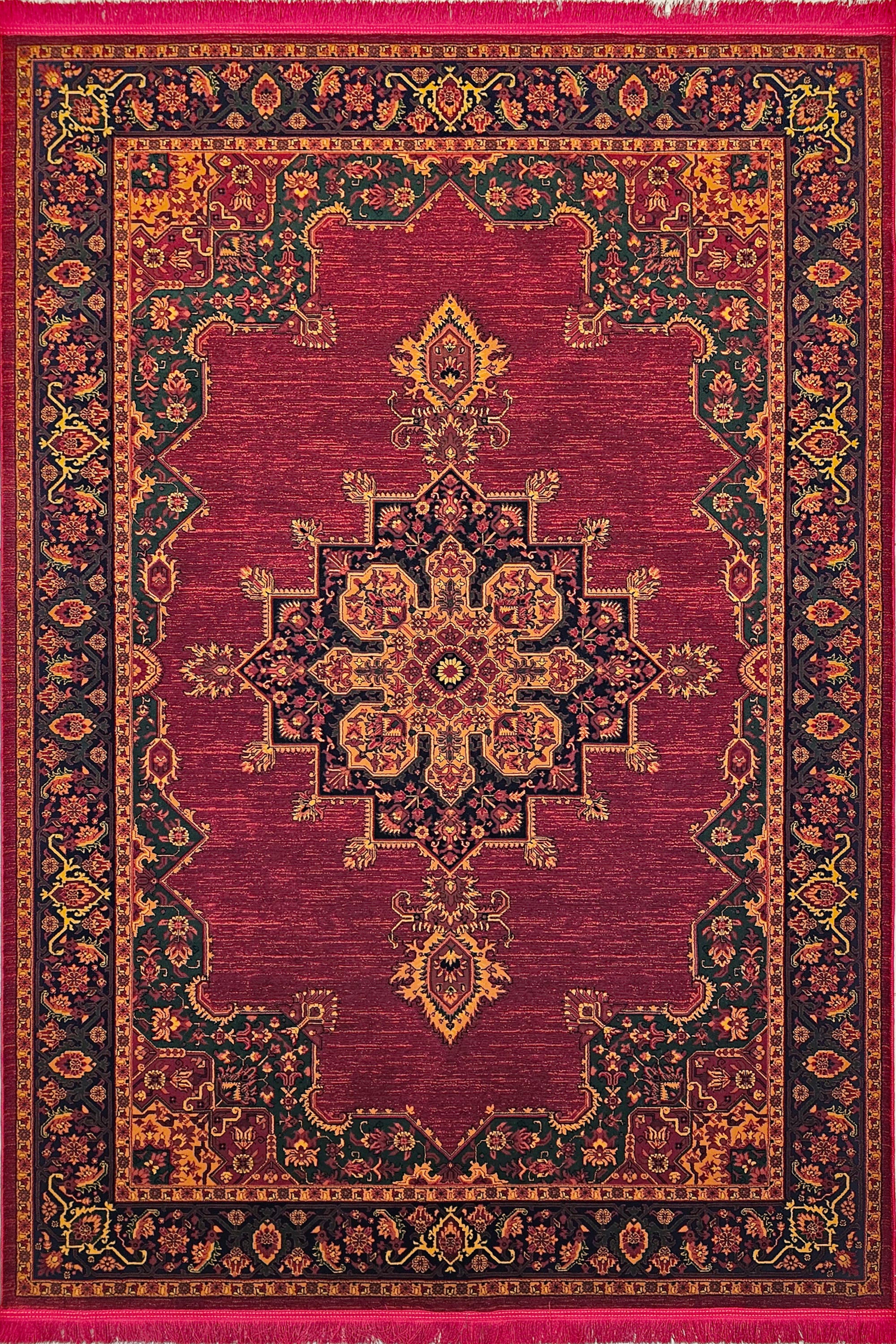 فرش طرح قشقایی مرینوس بافت کد717 روناسی 700 شانه 100%اکریلیک