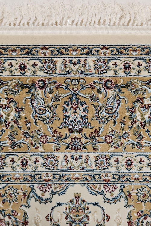 «فرش 700 شانه زمرد مشهد کرم لچک و ترنج – مناسب پذیرایی»