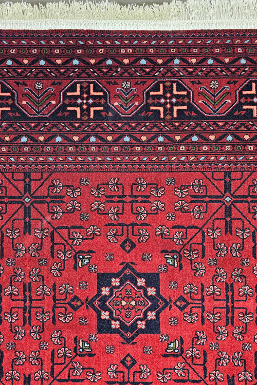 «فرش ماشینی 1200 شانه آرماتی طرح فرح رنگ لاکی – پذیرایی»