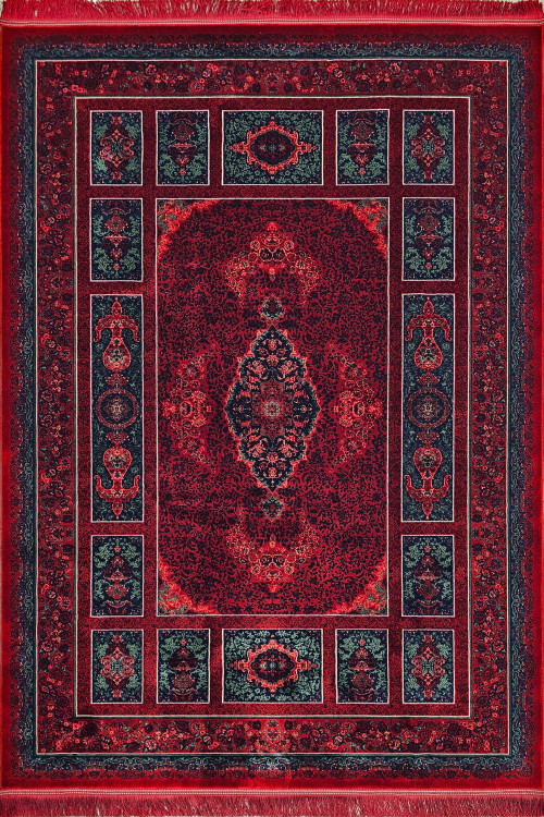 «فرش 1200 شانه تهرانفرش نقشه کتیبه رنگ لاکی کالکسیون آوانگارد»