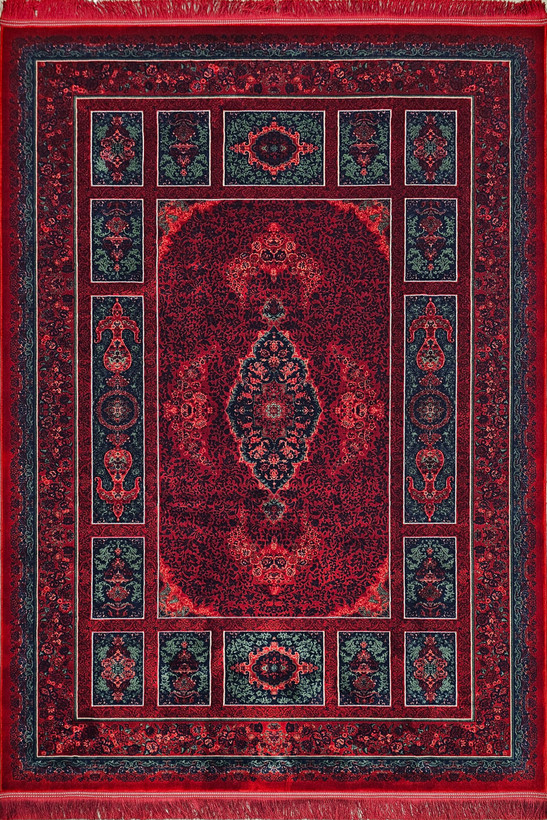 «فرش 1200 شانه تهرانفرش نقشه کتیبه رنگ لاکی کالکسیون آوانگارد»