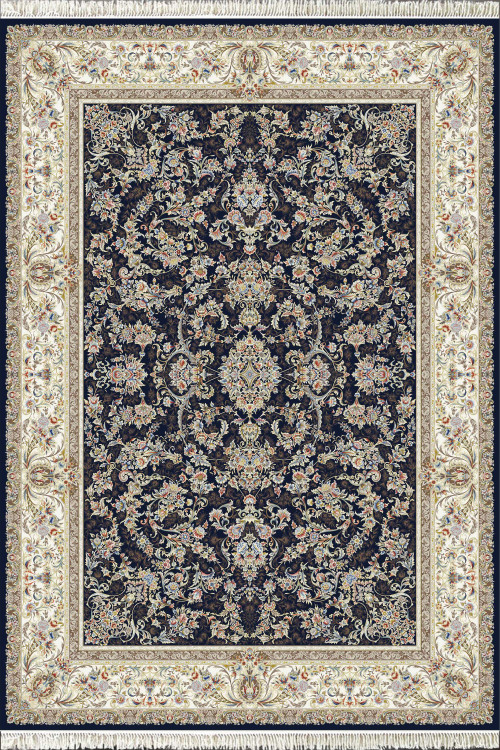 فرش 1200 شانه ایلیا نگین تهران نقشه محتشم سرمهای با تراکم 3600 و ضخامت بالا