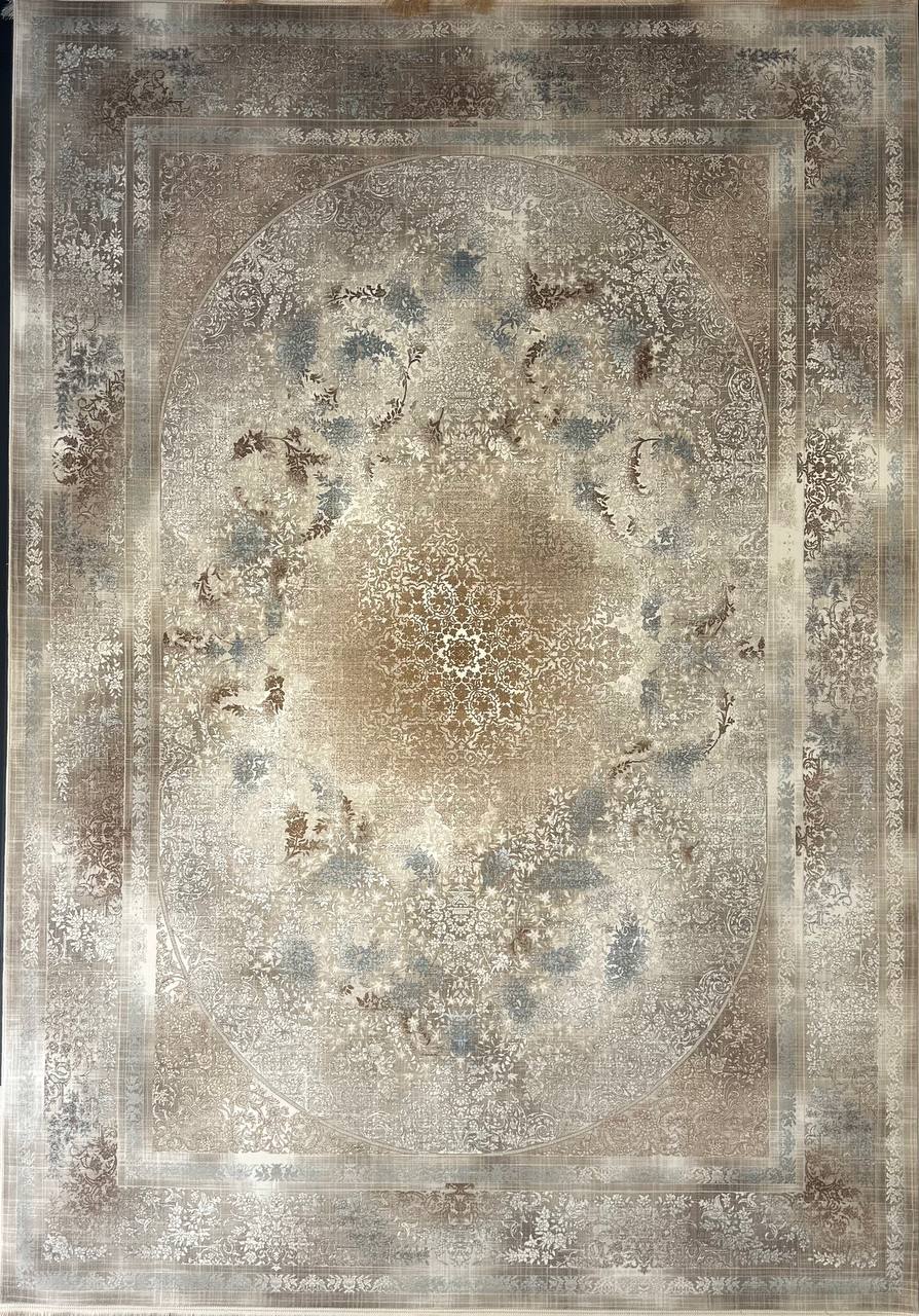 فرش 1200 شانه ایلیا نگین تهران مدل وینتیج 4032 آبی با تراکم 3600 و ضخامت بالا