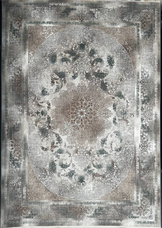 فرش 1200 شانه ایلیا نگین تهران مدل وینتیج 4033 سبزتراک با تراکم 3600 و ضخامت بالا