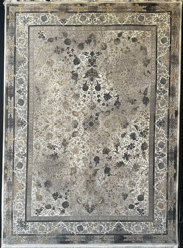 فرش 1200 شانه ایلیا نگین تهران مدل وینتیج 4408 آبی با تراکم 3600 و ضخامت بالا