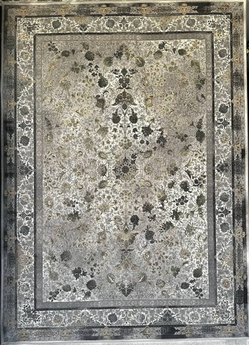 فرش 1200 شانه ایلیا نگین تهران مدل وینتیج 4408 سبز با تراکم 3600 و ضخامت بالا