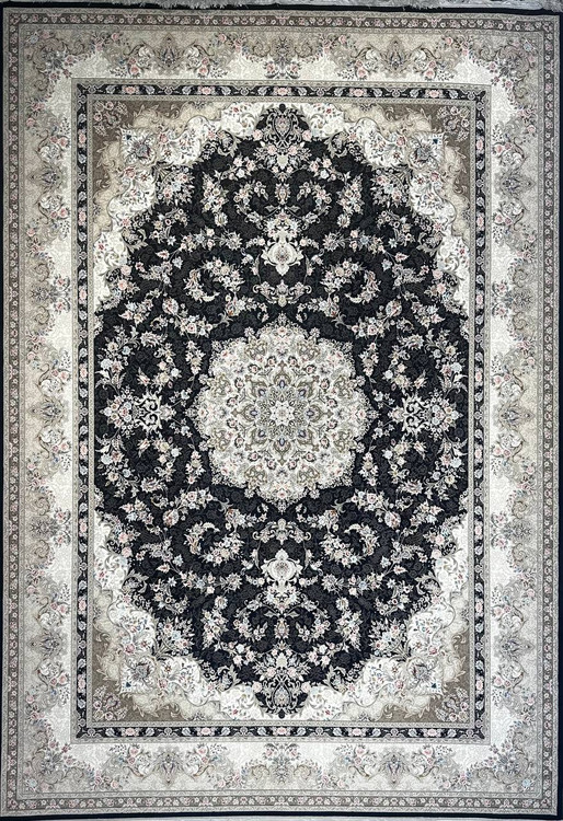 فرش 1200 شانه ایلیا نگین تهران نقشه افشار سرمهای با تراکم 3600 و ضخامت بالا