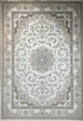 فرش 1200 شانه ایلیا نگین تهران نقش افشار کرم با تراکم 3600 و ضخامت بالا