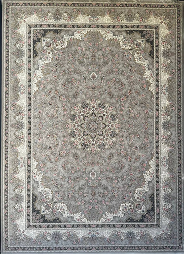 فرش 1200 شانه ایلیا نگین تهران نقش افشار نقرهای با تراکم 3600 و ضخامت بالا