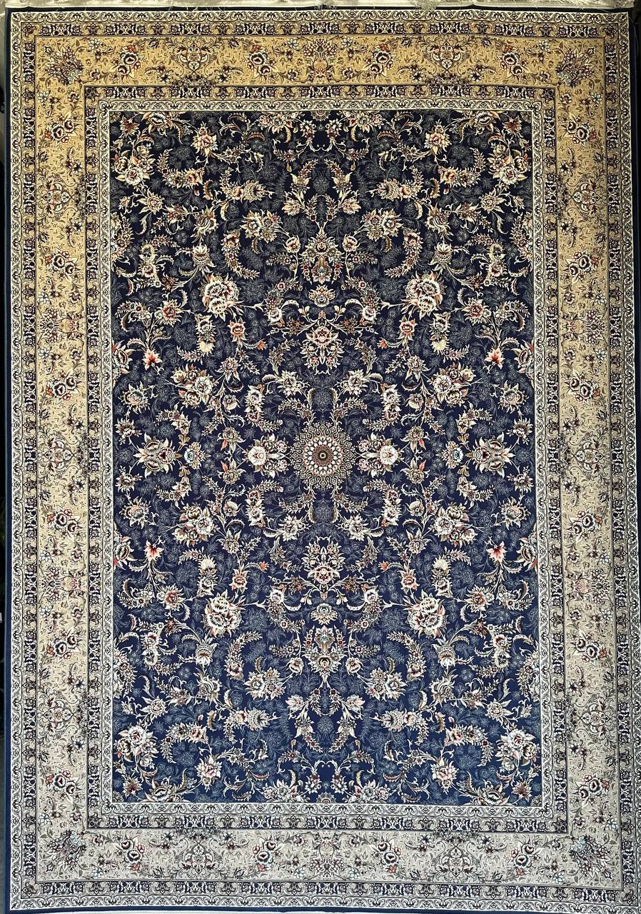 فرش 1200 شانه ایلیا نگین تهران نقش آوا کاربنی با تراکم 3600 و ضخامت بالا