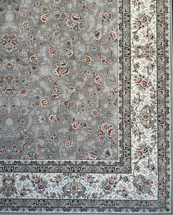 تصویر فرش اکریلیک 1200 شانه نقش آوا نقرهای ایلیا نگین تهران