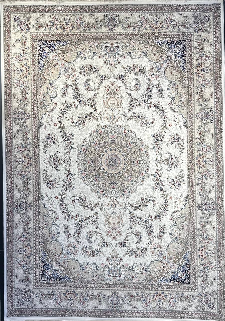 فرش 1200 شانه ایلیا نگین تهران نقش دیبا کرم با تراکم 3600 و ضخامت بالا