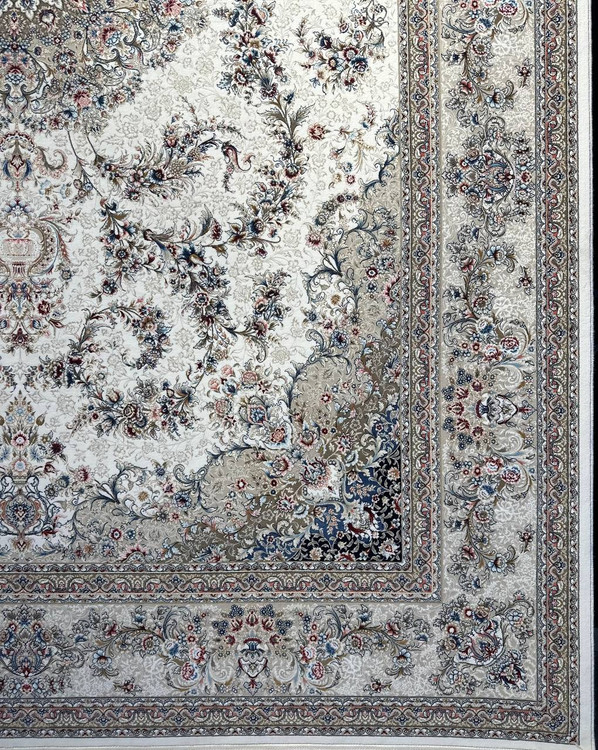تصویر فرش اکریلیک 1200 شانه نقش دیبا کرم ایلیا نگین تهران