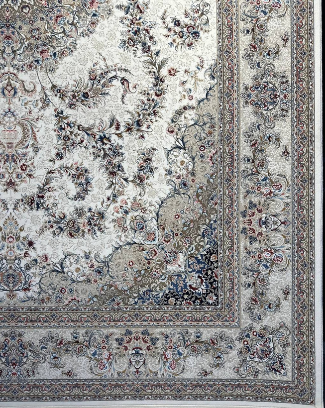 تصویر فرش اکریلیک 1200 شانه نقش دیبا کرم ایلیا نگین تهران