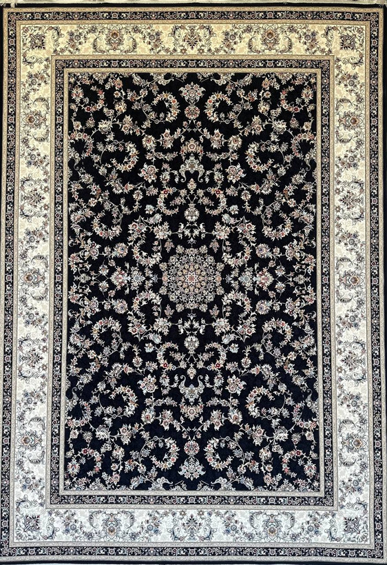 فرش 1200 شانه ایلیا نگین تهران نقش شهریار سرمهای با تراکم 3600 و ضخامت بالا