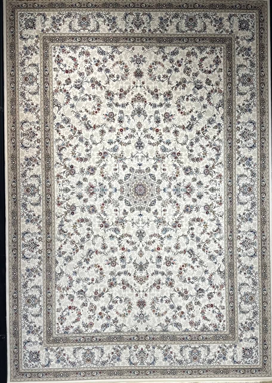 فرش 1200 شانه ایلیا نگین تهران نقش شهریار کرم با تراکم 3600 و ضخامت بالا