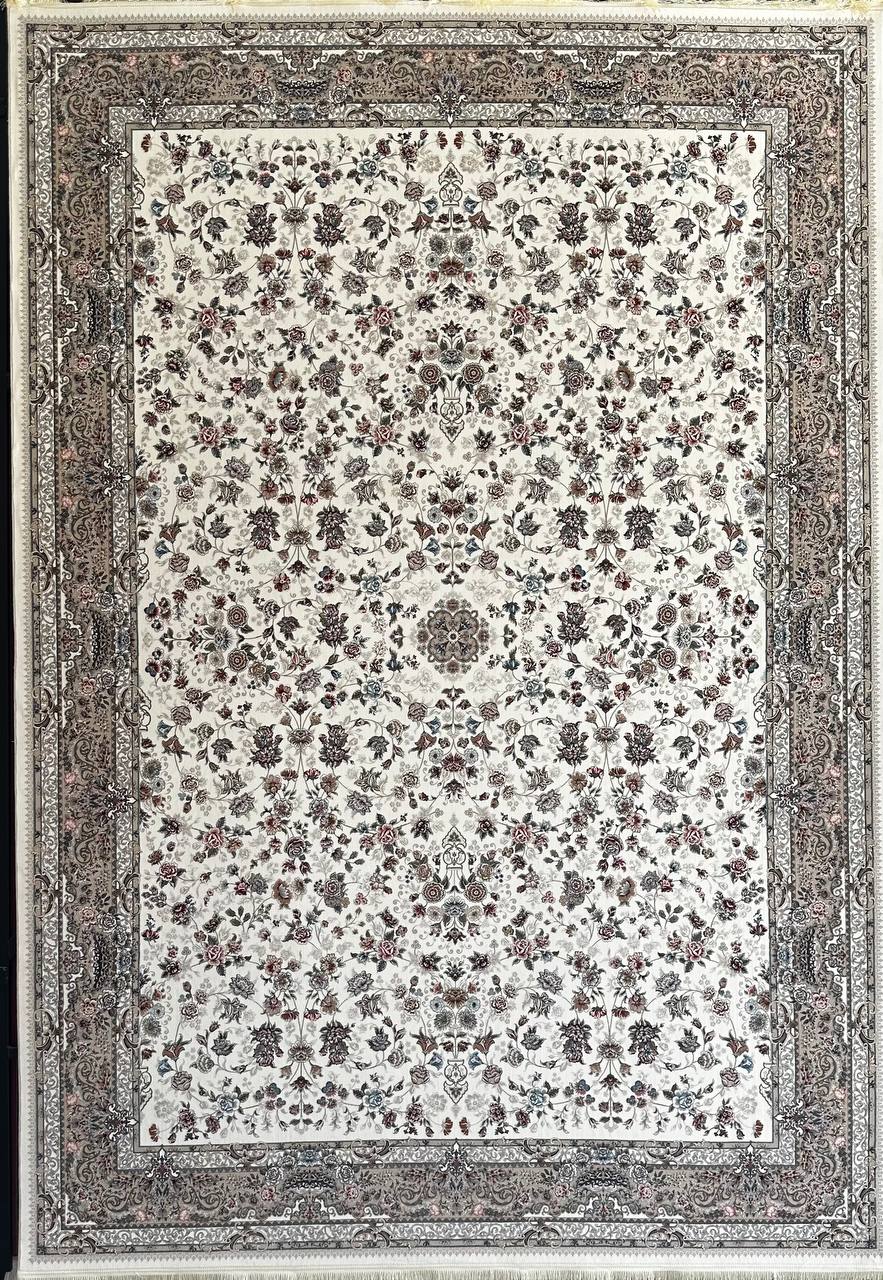 فرش 1200 شانه ایلیا نگین تهران نقش کیمیای سعادت کرم با تراکم 3600 و ضخامت بالا