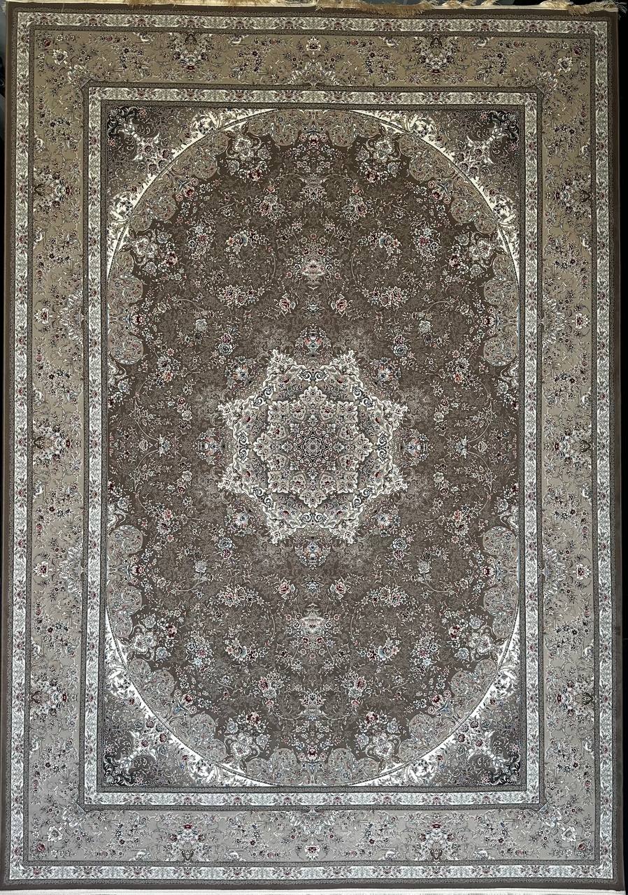 فرش 1200 شانه ایلیا نگین تهران نقش گلستان کرم‌لی با تراکم 3600 و ضخامت بالا