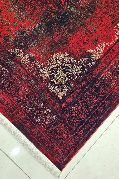 نمای نزدیک بافت فرش 1200 شانه آرمانی تراکم 3600