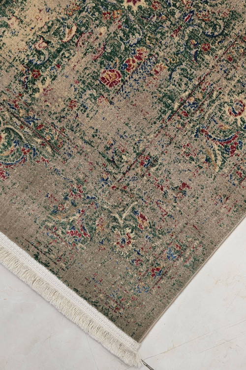 فرش نئوکلاسیک سلطانآبادی سبز پتینه با طراحی درختی ivlhk rhgdk