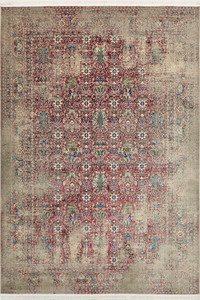 فرش 700 شانه هرمان قالین کاشان کد HV189 طرح پتینه ivlhk rhgdk ;hahk