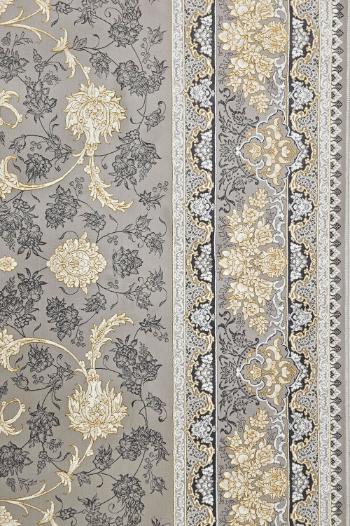 فرش کلاسیک نقرهای گل برجسته تراکم 3600