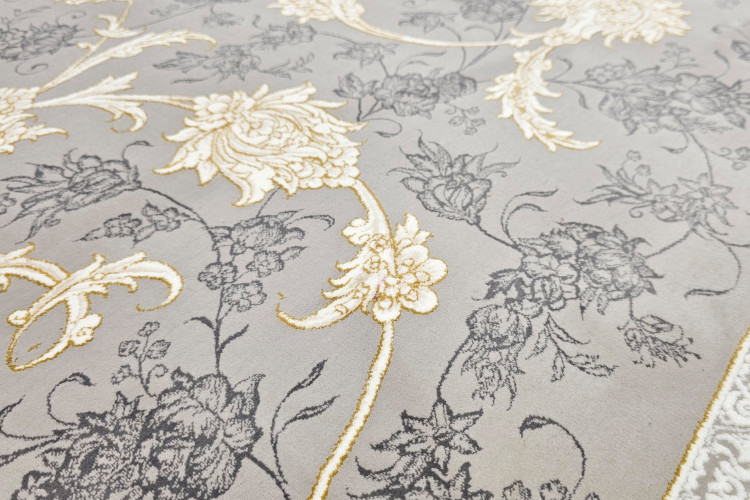 خرید فرش نگین مشهد هلال 8104 نقرهای