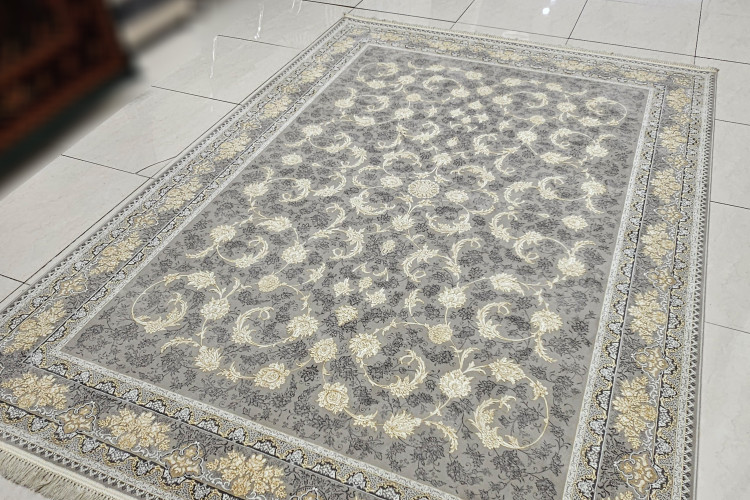 فرش گل برجسته 1200 شانه رنگ نقرهای