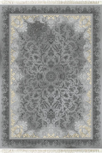 فرش 700 شانه جم کاشان نقشه صوفیا دودی ۱۰۰٪ اکریلیک تراکم ۲۵۵۰ ضخیم – طرح زیبا با رنگ دودی