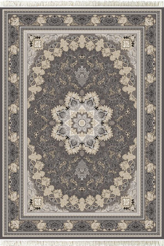 فرش 700 شانه جم کاشان نقشه میخک دودی ۱۰۰٪ اکریلیک تراکم ۲۵۵۰ ضخیم – رنگ دودی و طرح زیبا