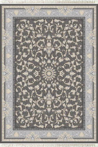 فرش 700 شانه جم کاشان نقشه سارگل دودی 100٪ اکریلیک تراکم 2550 ضخیم – طرح زیبا با رنگ دودی