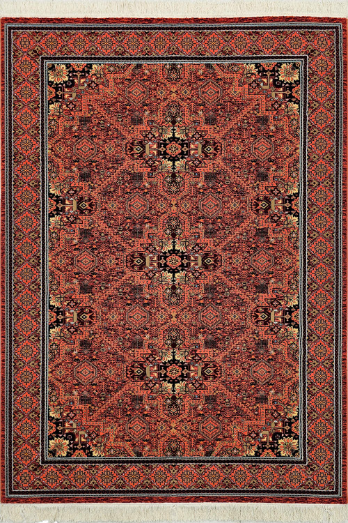 «فرش 700 شانه ستاره کویر یزد نقشه N182 رنگ روناسی کلکسیون شاهکار نوین»