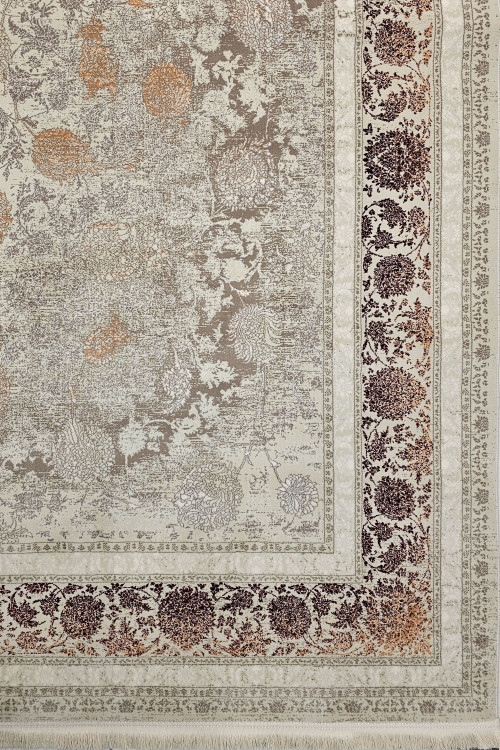 جزئیات تار و پود فرش 700 shaneh کرم beige – close up