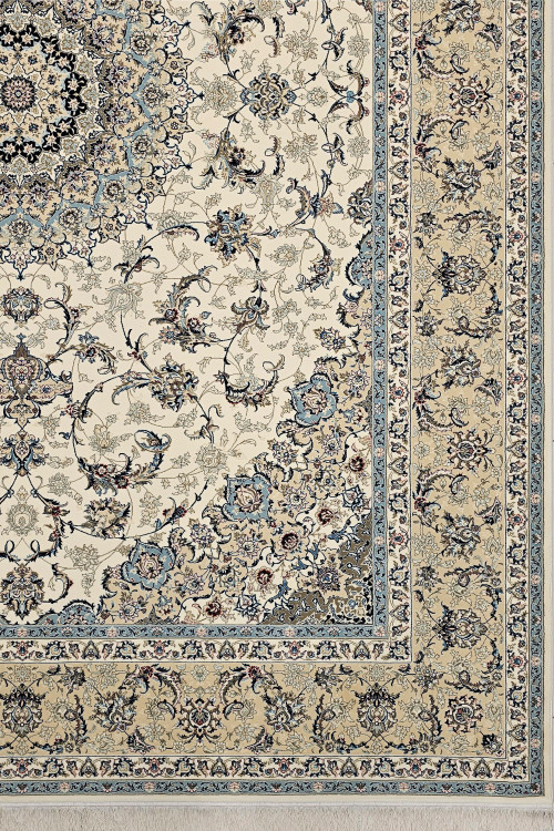 نمای یک چهارم فرش ستاره کویر یزد کد H51 طرح دستبافت نایین