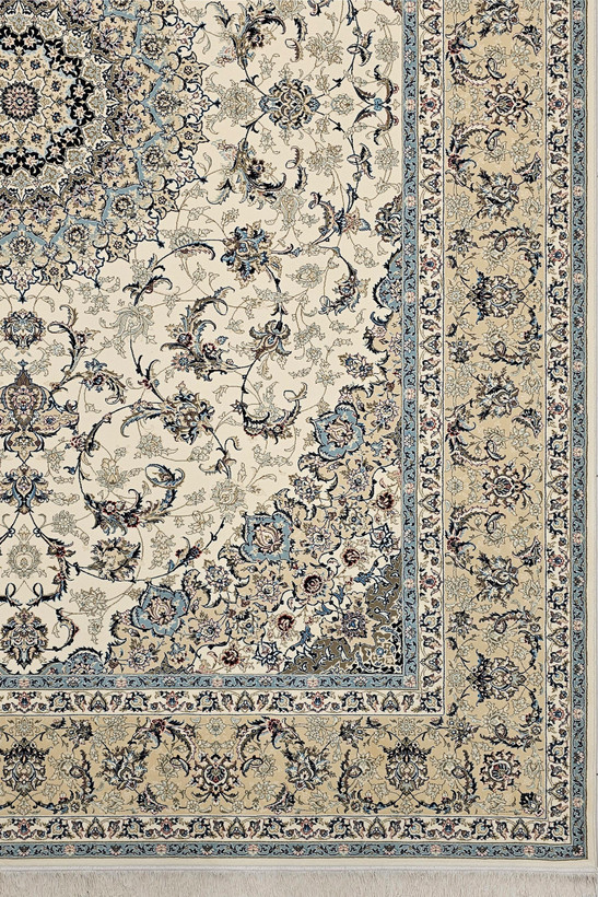 نمای یک چهارم فرش ستاره کویر یزد کد H51 طرح دستبافت نایین