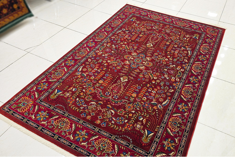 فرش زمرد مشهد لاکی کلکسیون ژیوان 15303 مناسب پذیرایی و دکوراسیون شیک