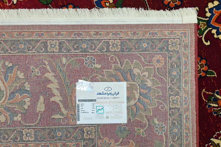 خرید فرش ماشینی زمرد مشهد 410 شانه ژیوان کد 15306 لاکی