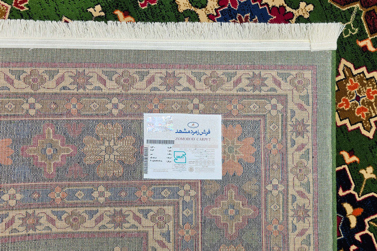 خرید فرش ماشینی زمرد مشهد 410 شانه ژیوان کد 15300 سبز
